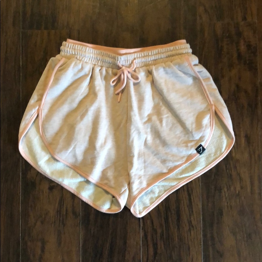 Gymshark Heather Dual Band Shorts- Blush Nude